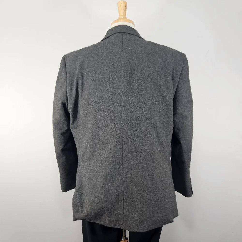 Michael Strahan Collection Men's‎ Sport Coat Blazer Two Button Gray Flannel 46R